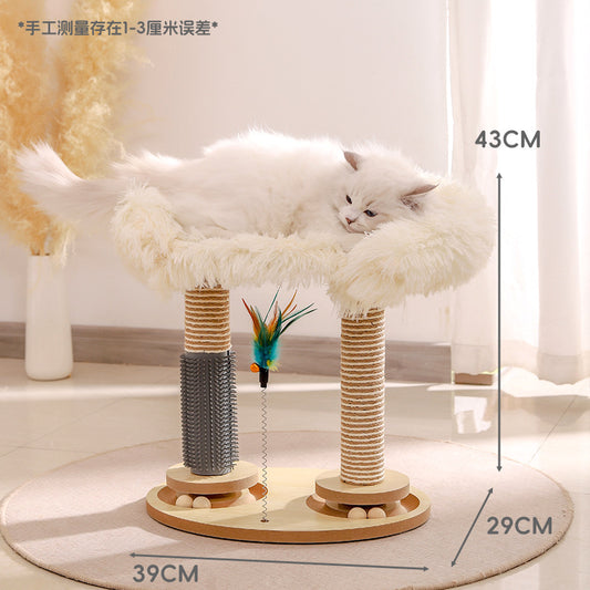Cat Scratching Board Cat Nest Integrated Toy Turntable Cat Tease Ball Self-Hei-Hei Tune-Shaped Baby Cat New Suit Pet Supplies