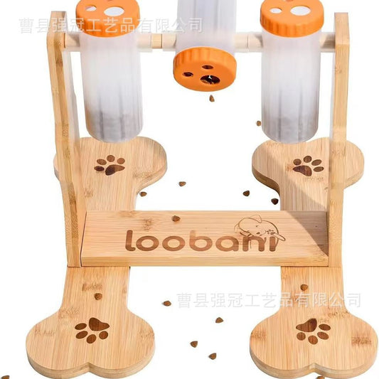 New Wooden Dog Food Dispenser Cross-Border Wooden Pet Feeder Training Dog Iq Wooden Feeder